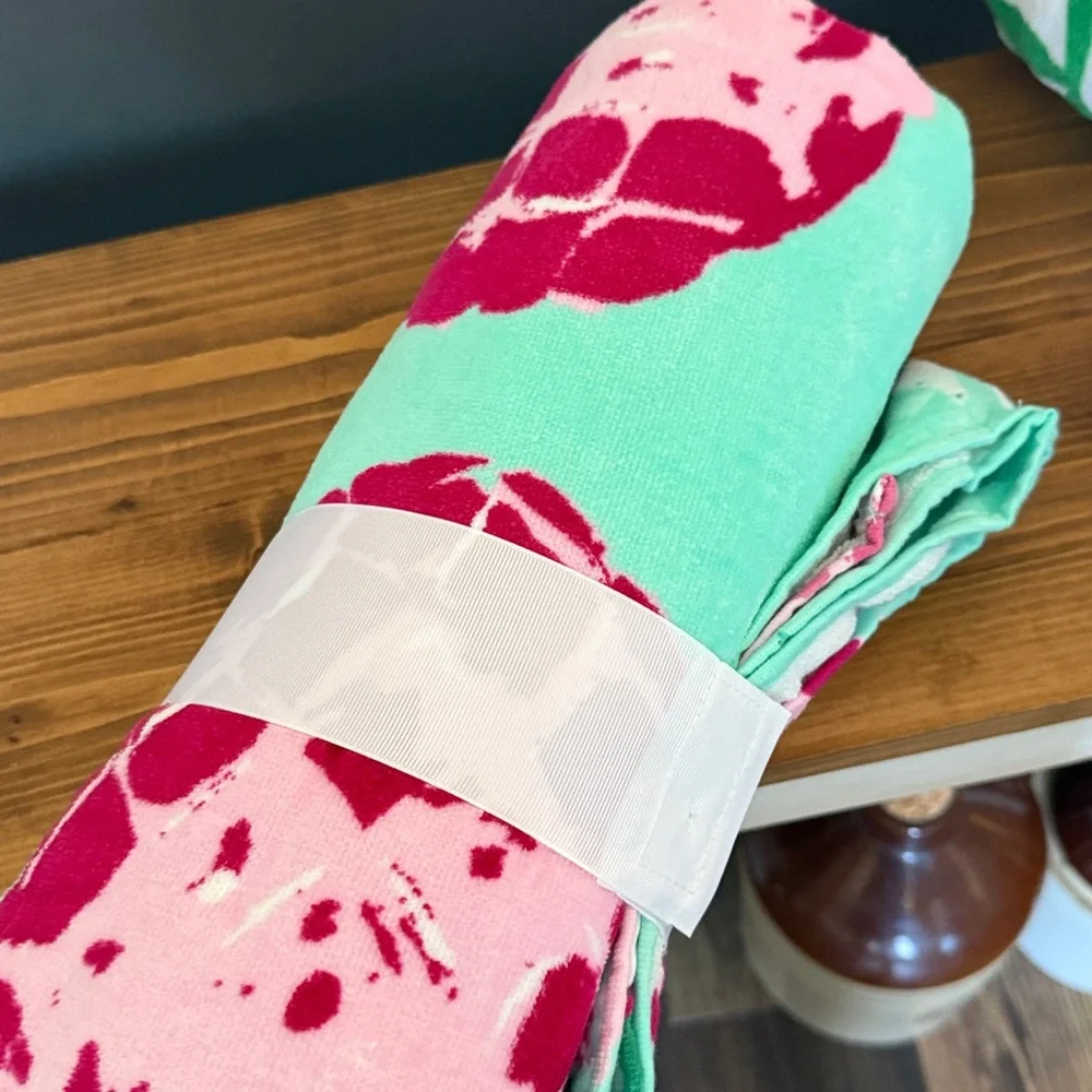 Christian Siriano Pink and Green Beach Towel